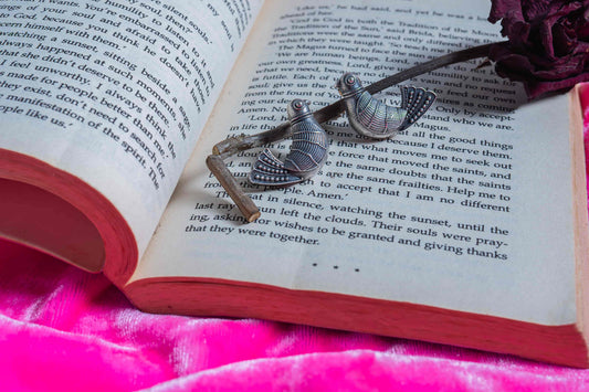 German Silver Folk Dove Earrings