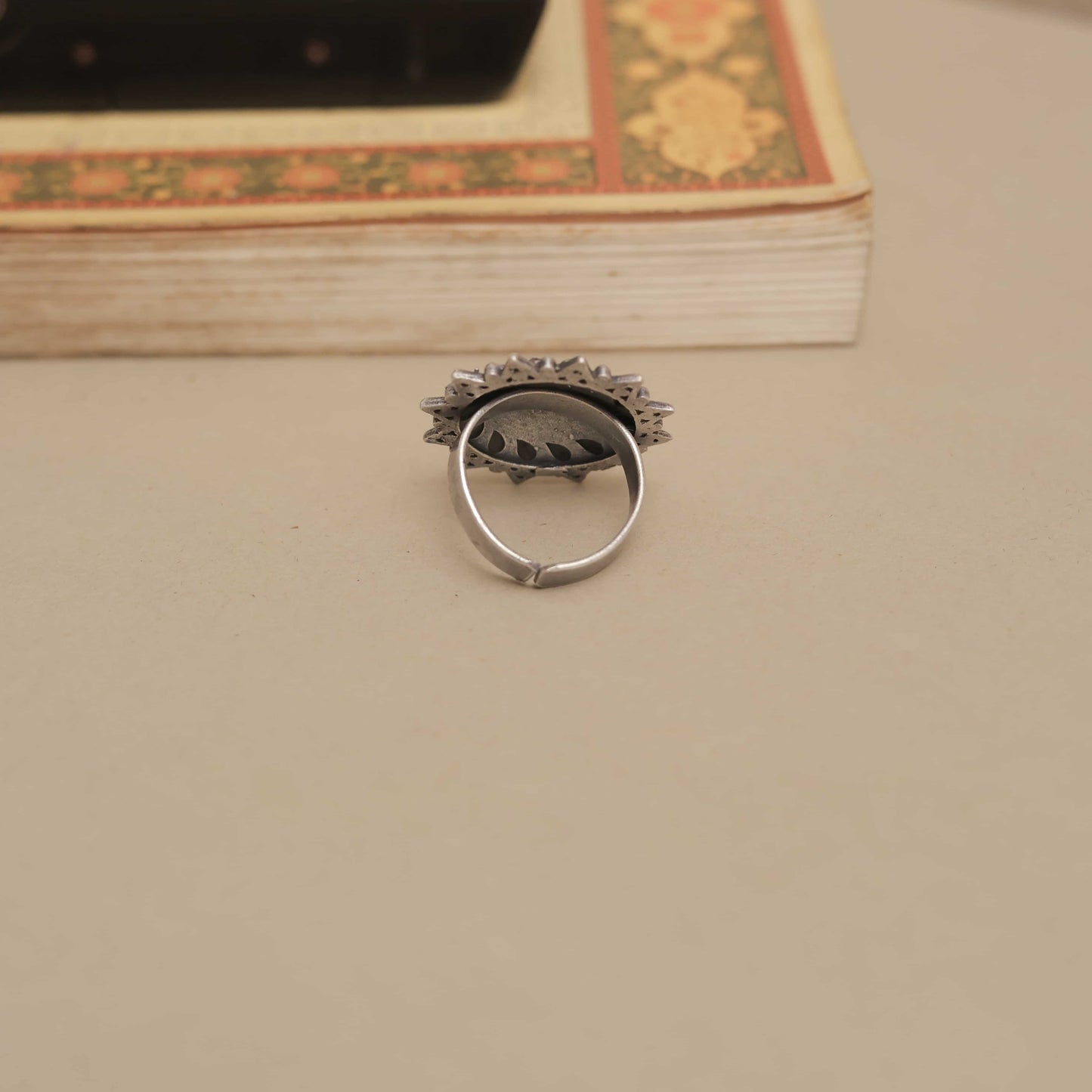 German Silver Mandala Ring