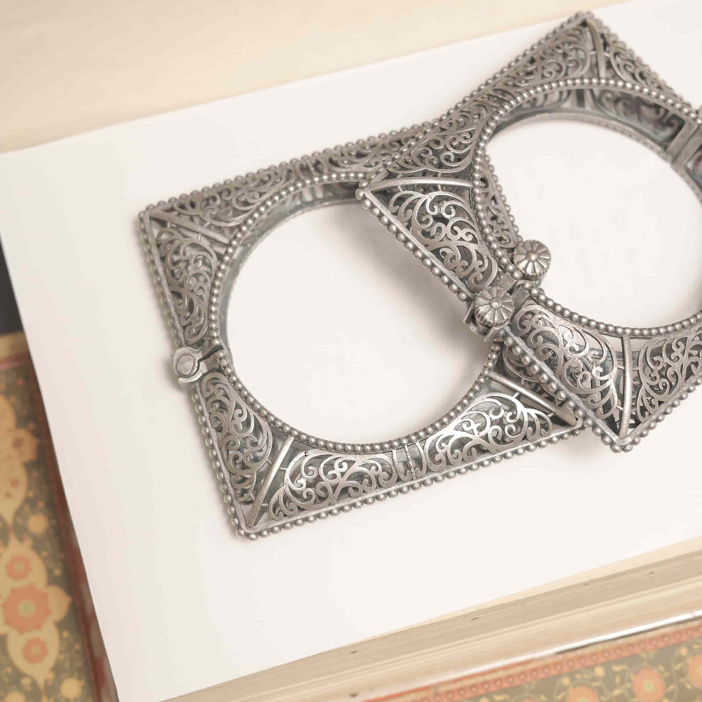 German Silver Square Filigree Kada