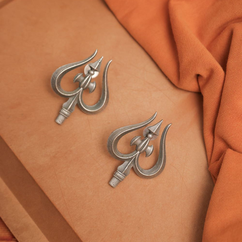 German Silver Trinetra Trishul Earring
