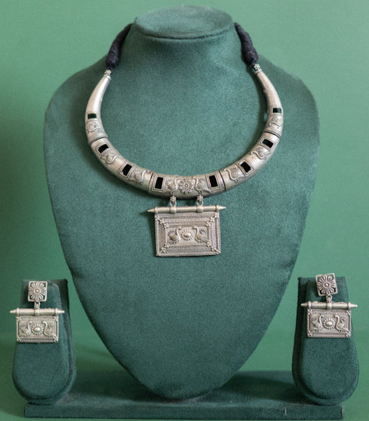 German Silver Antique Necklace Set ā "Heritage Grace"