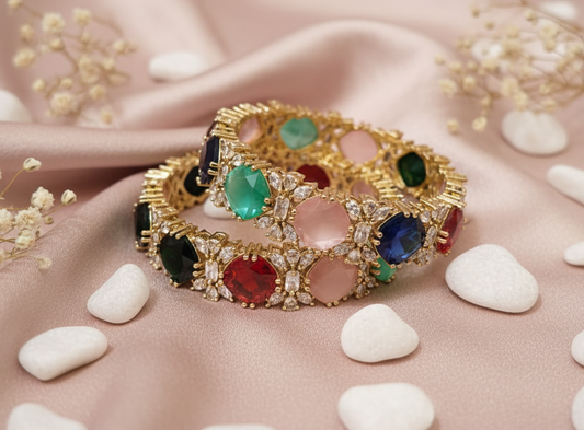 Aura Gemstone Ensemble Bangles