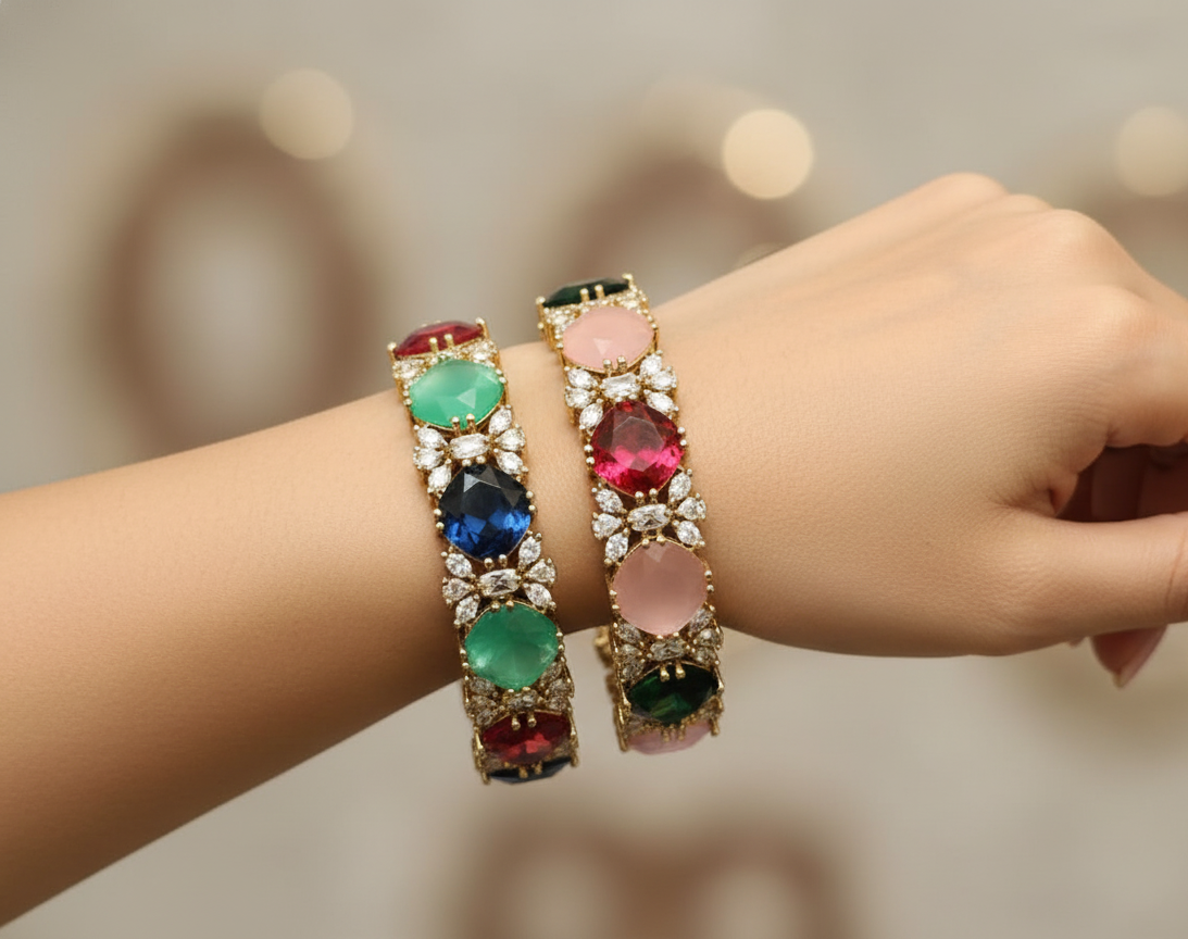 Aura Gemstone Ensemble Bangles