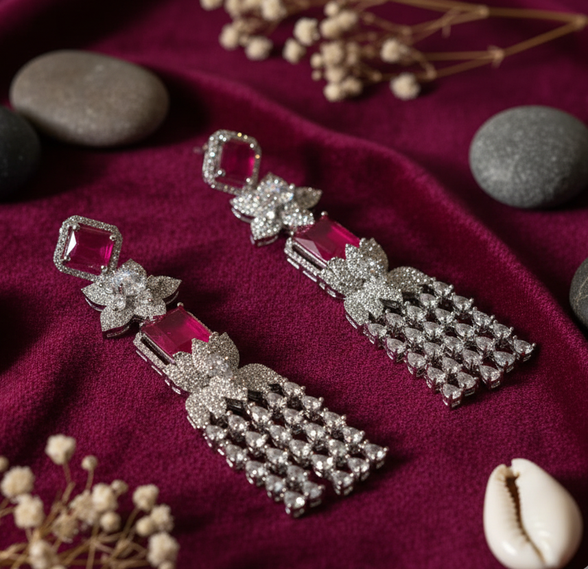 Emerald Grandeur Tiered Earrings