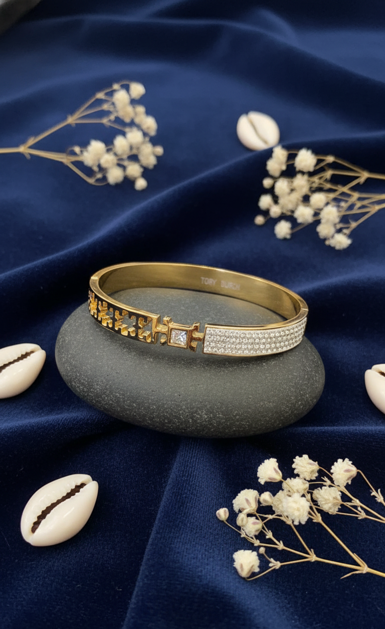 Heritage Crest Crystal Cuff Bracelet