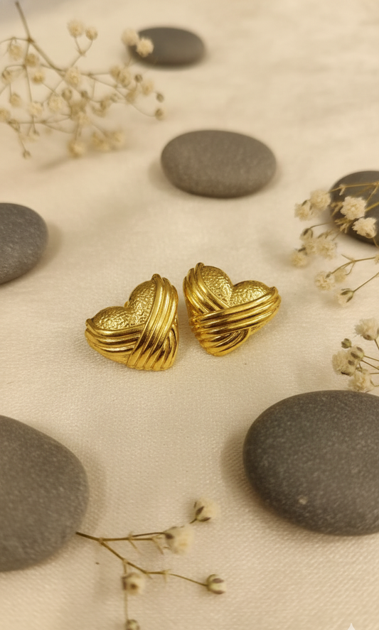 Twisted Heart Stud Earrings