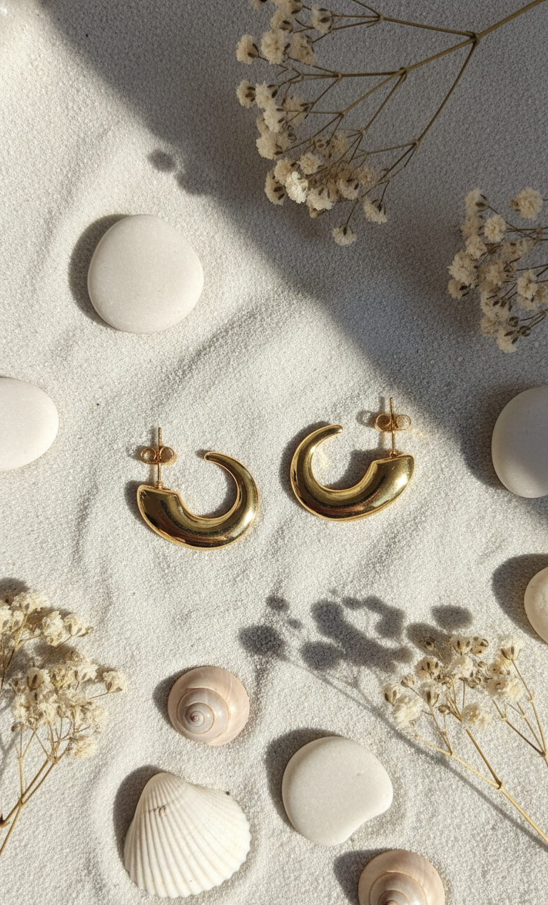 Minimalist Gold Half-Hoop Earrings