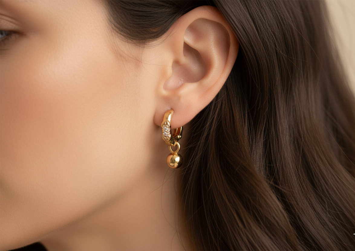 Micro-Pave Droplet Hoop Earrings