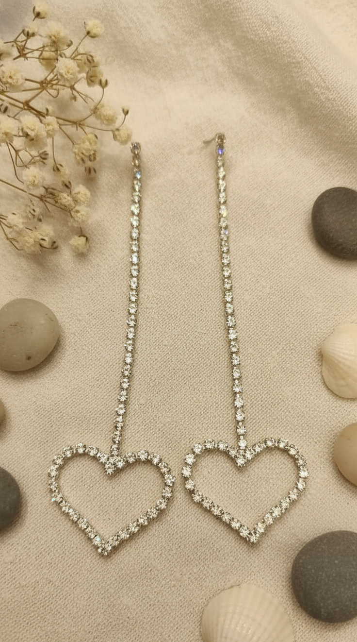 Luminous Heart Drop Earrings