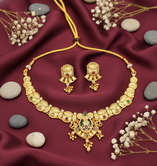 "Heritage Bloom" Gold-Plated Necklace Set