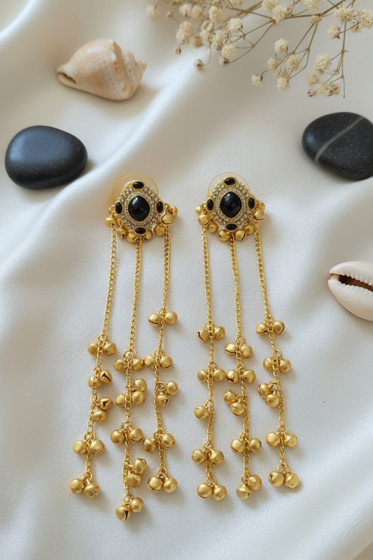 Traditional Ruby & Gold Bell Jhumki Sahare