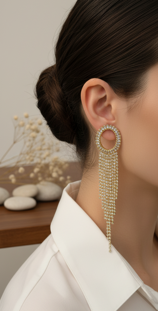 Radiant Halo Fringe Earrings