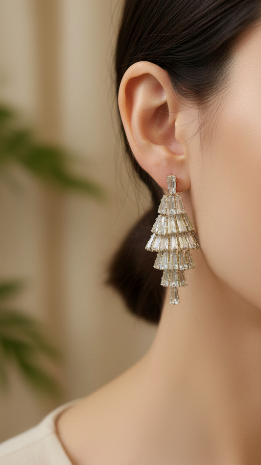 Dazzling Tapered Baguette Drop Earrings