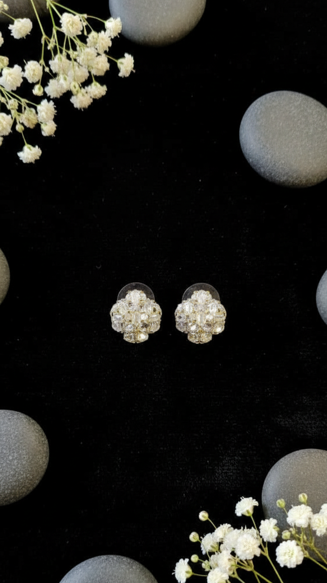 Dazzling Crystal Cluster Stud Earrings