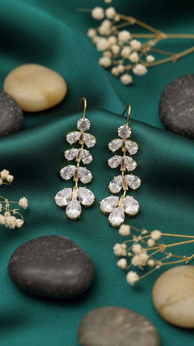 Dazzling Cubic Zirconia Cascade Earrings