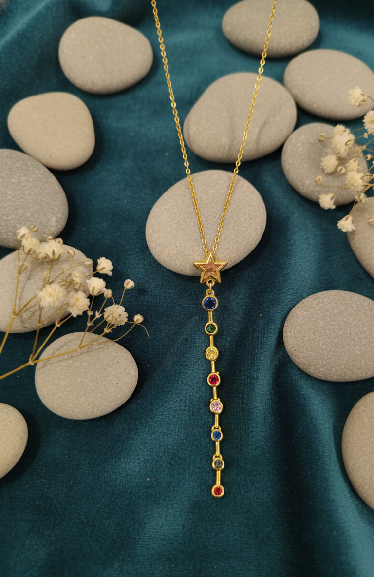 Celestial Rainbow Drop Necklace