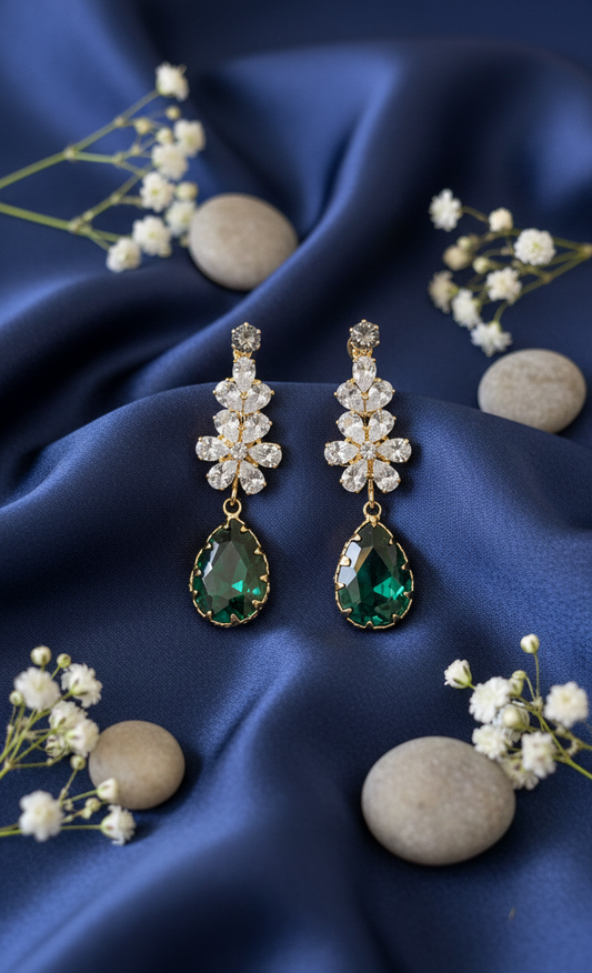 Quartz Bloom Dangle Earrings