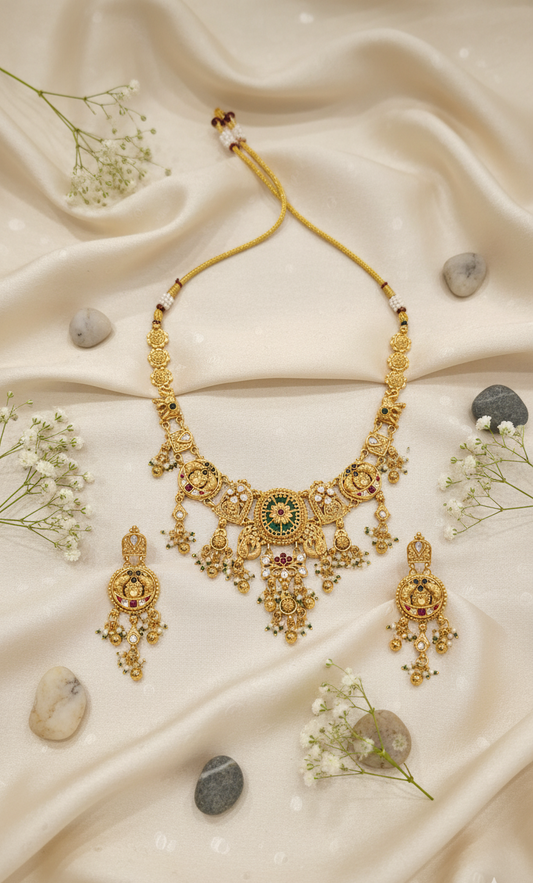 Regal Bloom Multistone Necklace Set