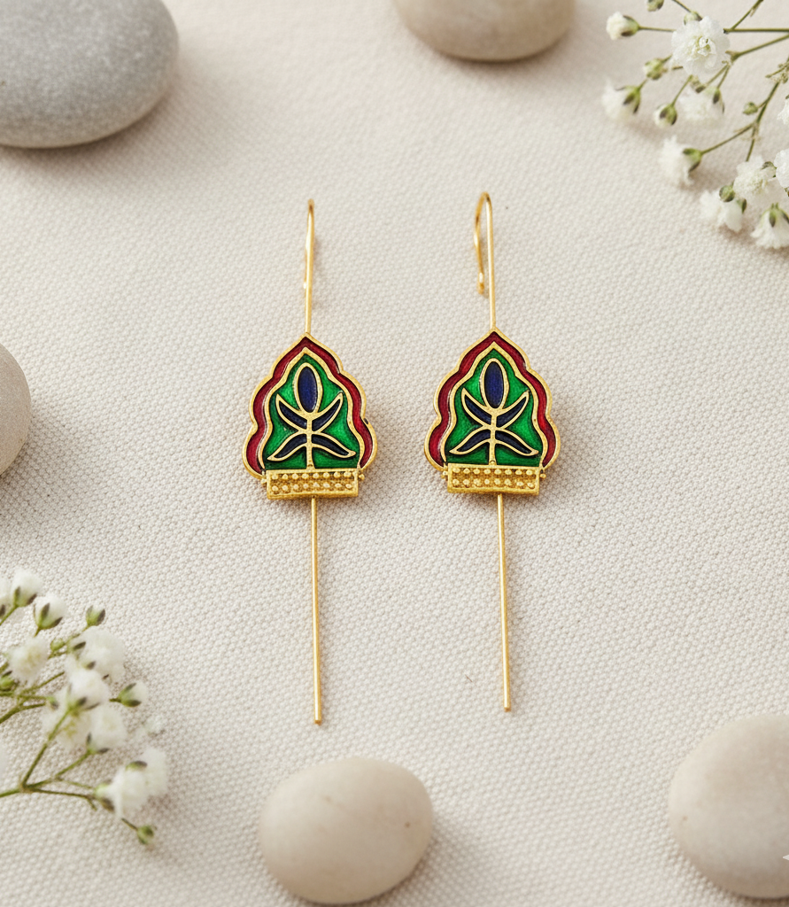Enamel Paisley Ear Cuffs