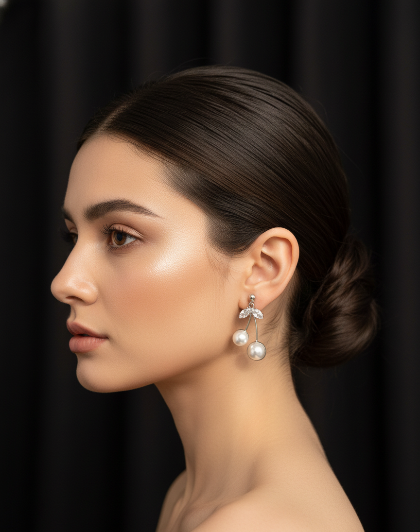 Cherry Blossom Pearl Drop Earrings