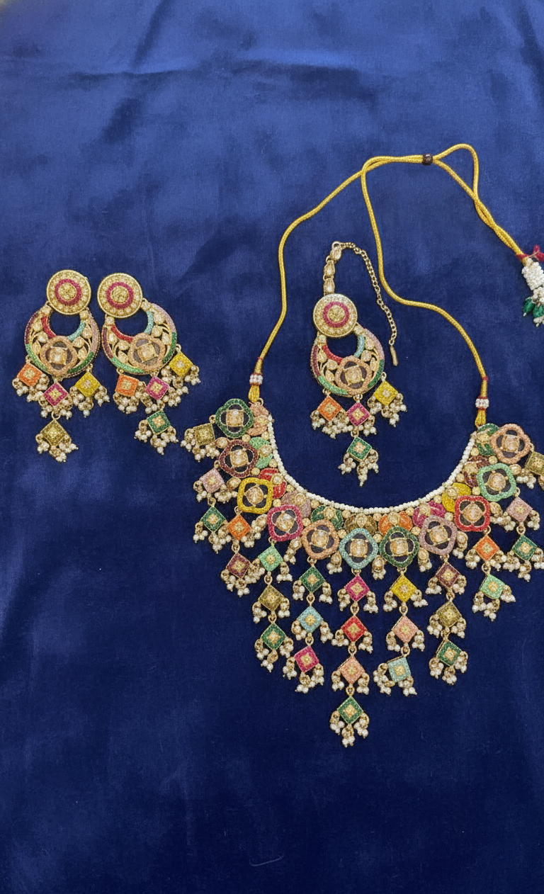 Rainbow Delight Polki & Pearl Festive Set