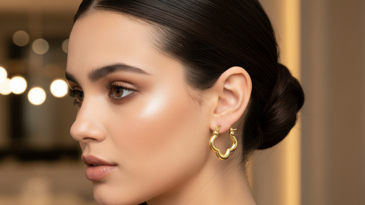 Wavy Gold Huggie Hoops