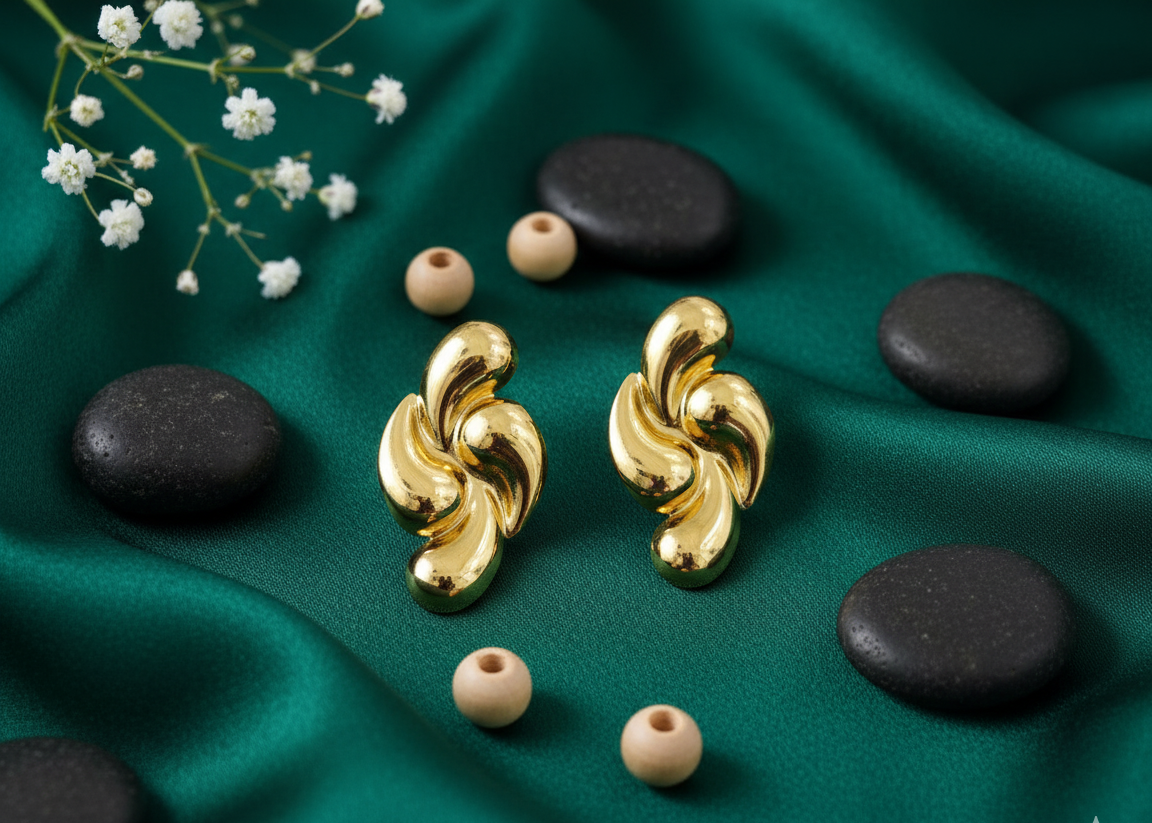 Swirl Elegance Gold Earrings