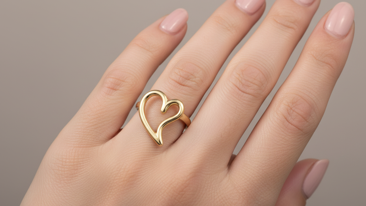 Intertwined Golden Hearts Ring