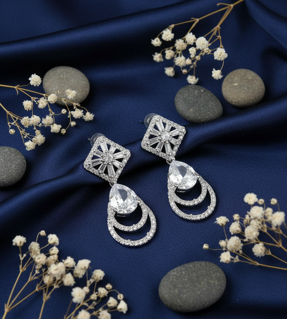 Royal Teardrop Sapphire Danglers