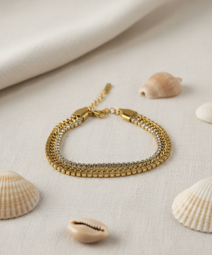 Glimmering Strands Adjustable Bracelet