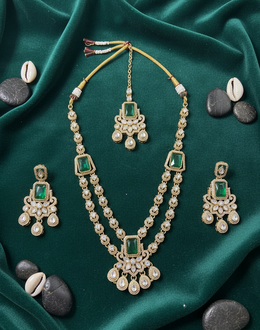 The "Emerald Empress" Polki Kundan Set