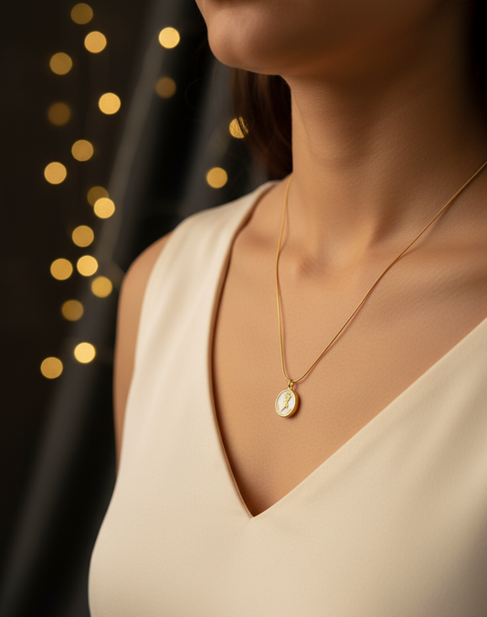 Golden Rose Medallion Necklace