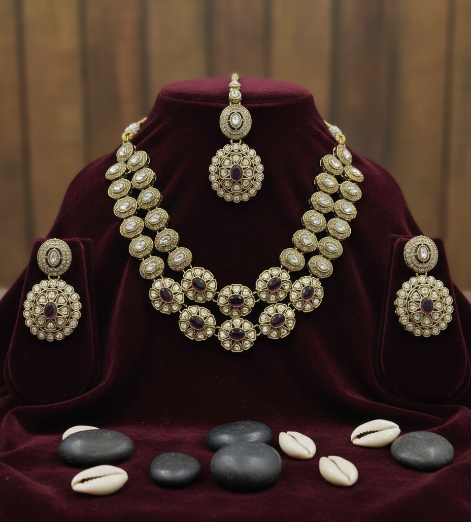 The Regal Ruby Kundan Ensemble Set