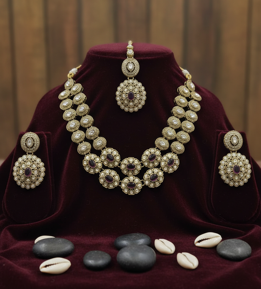 The Regal Ruby Kundan Ensemble Set