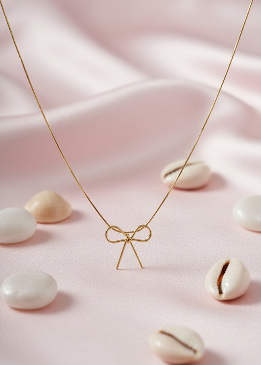 Dainty Bow Charm Necklace