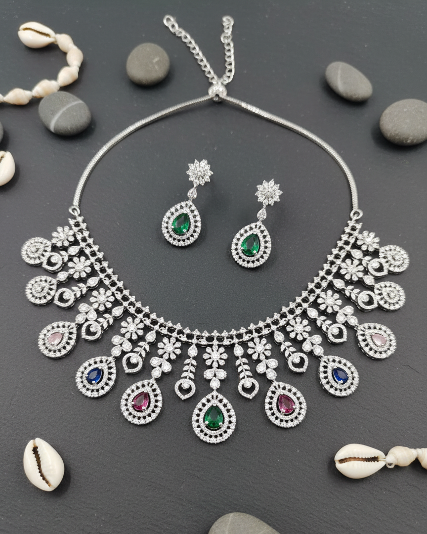 Aurora Blossom Gemstone Bridal Set