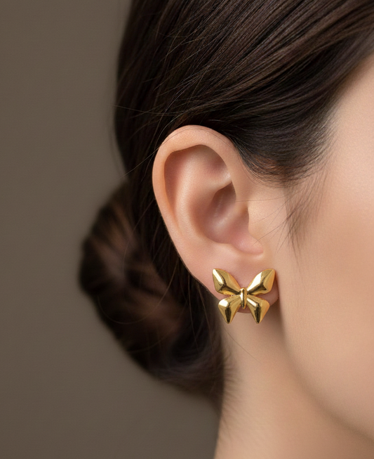 Golden Butterfly Stud Earrings