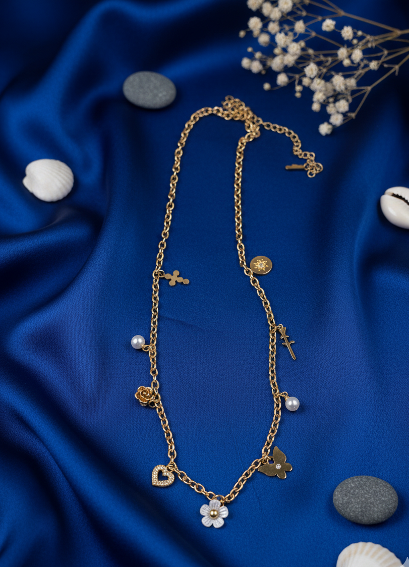 Golden Charm Delicate Layering Necklace
