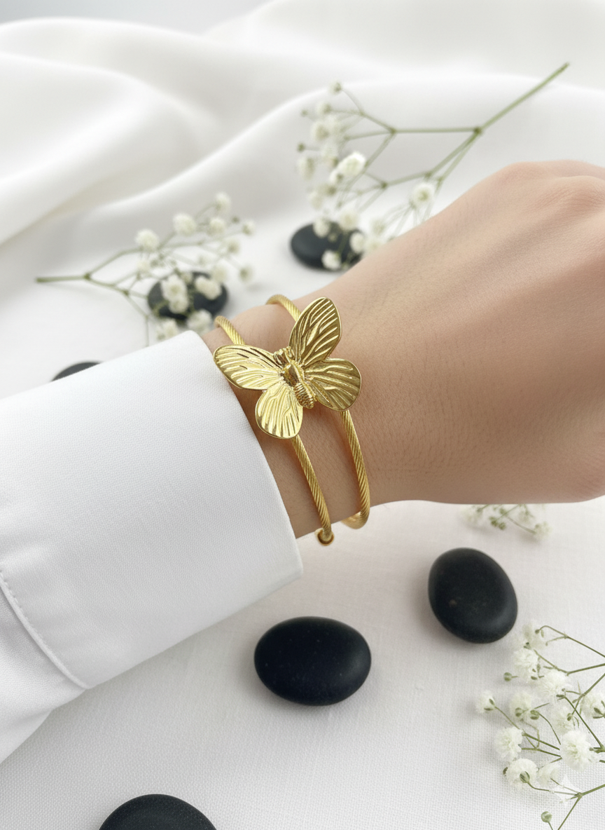 Golden Butterfly Embrace