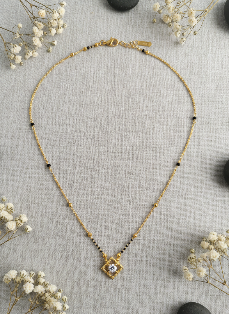 Dazzling Diamond Square Mangalsutra