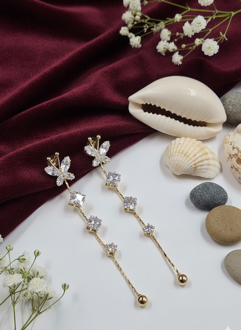 Fluttering Charm Drop Earrings