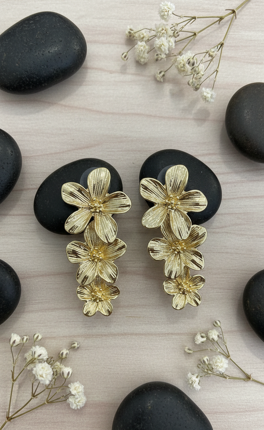 Golden Blossom Cascade Earrings