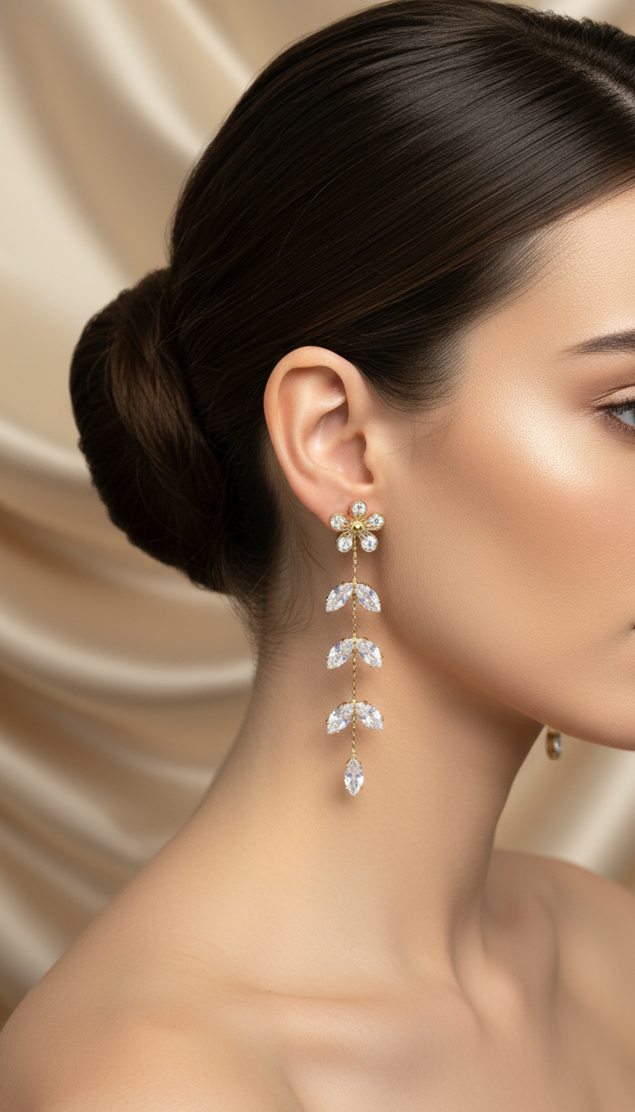 Golden Bloom Dangle Earrings