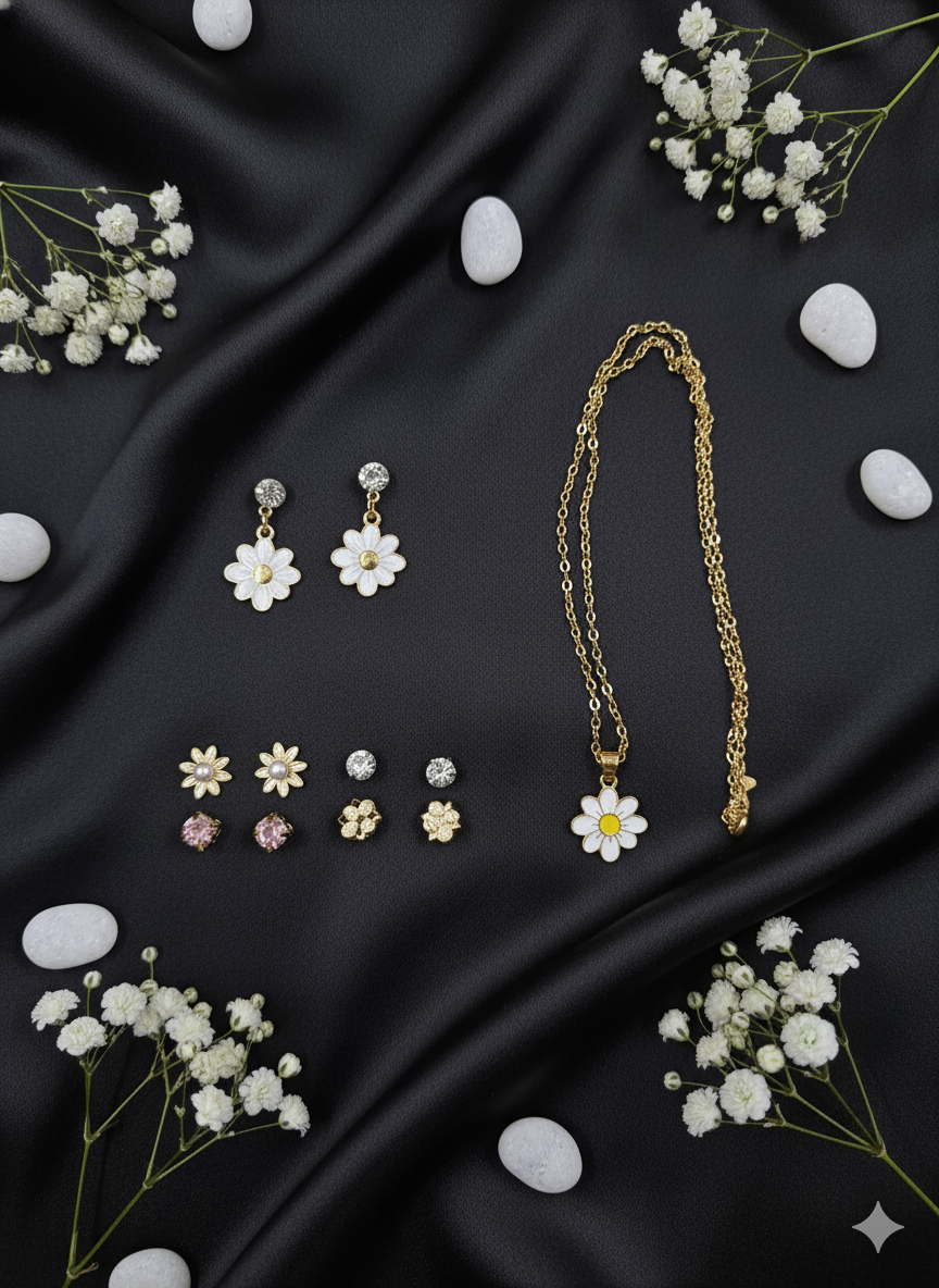 Dainty Daisy Blossom Charm Set