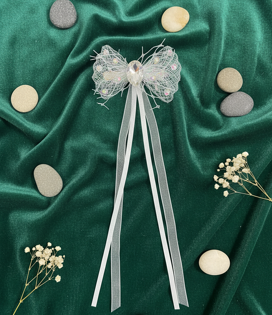 "Crystal Dewdrop" Hair Bow (Pair)