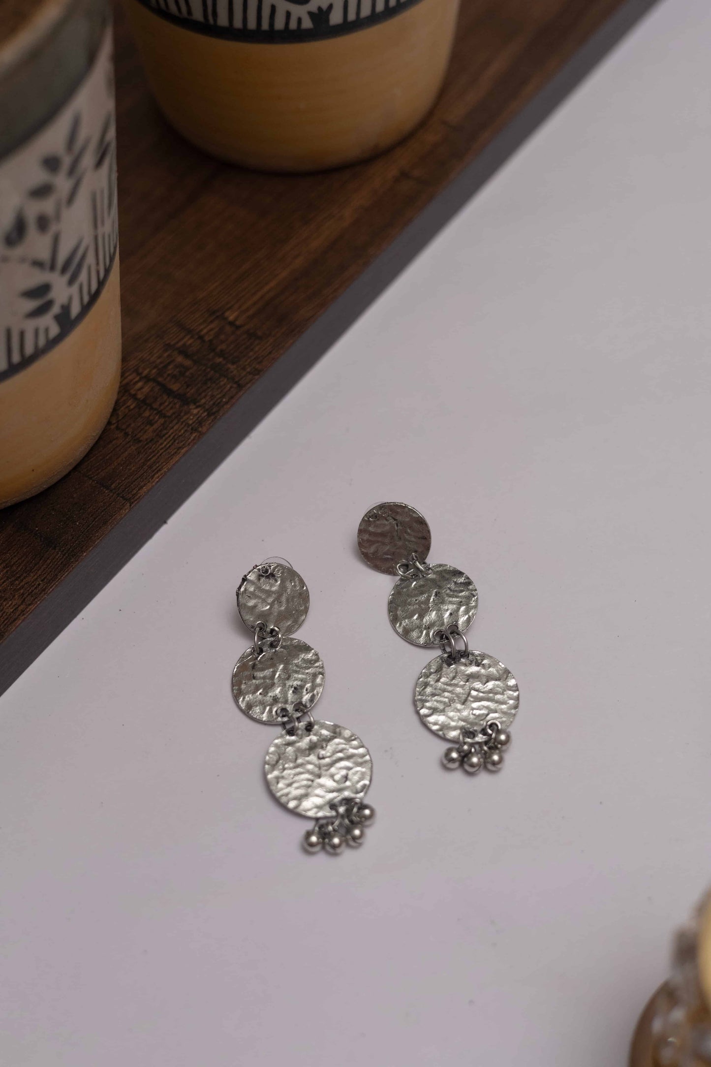 Oxidised Triple Layer Coin Necklace Set