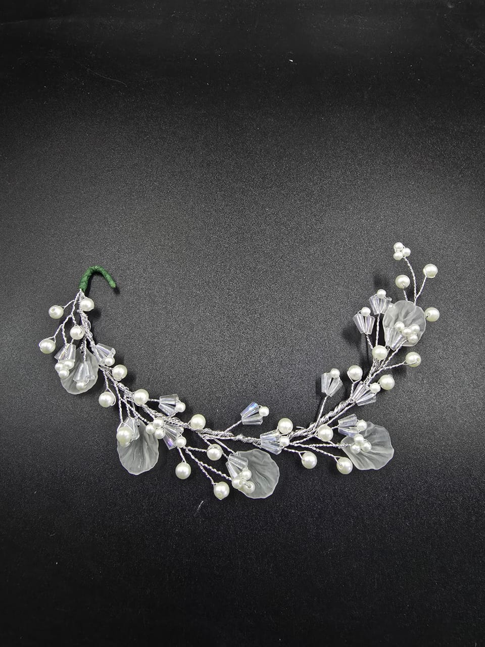 "Pearlescent Dewdrop Hair Vine"