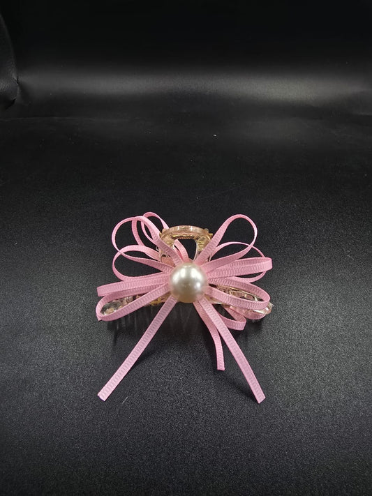 Ribbon & Pearl Blossom Hair Claw