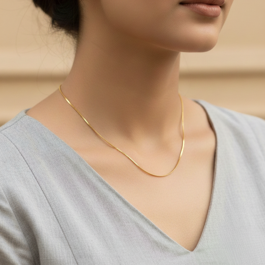 Classic Gold-Tone Flat Chain