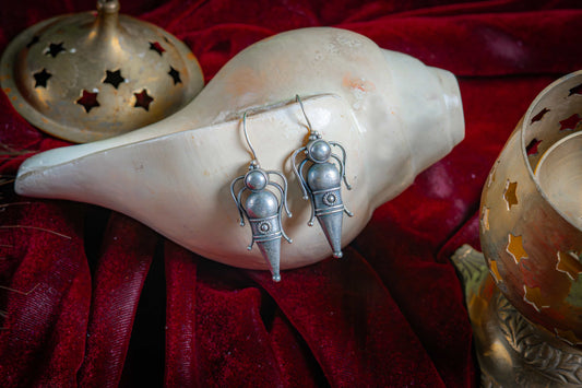 German Silver Ethnic Figurative Earrings